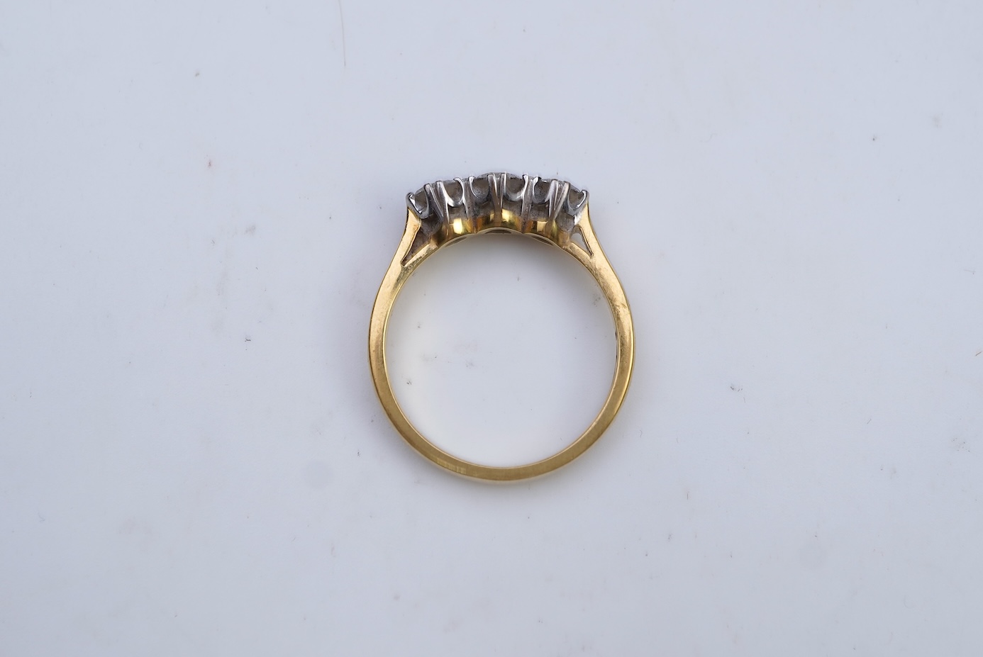 A three-stone diamond ring